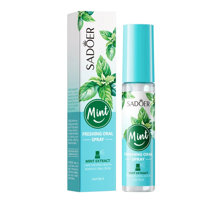 Mint and Peach Flavored Fresh Mouth Spray to Freshen Breath and Eliminate Bad Breath