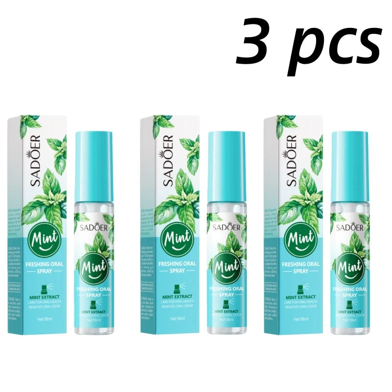 Mint and Peach Flavored Fresh Mouth Spray to Freshen Breath and Eliminate Bad Breath