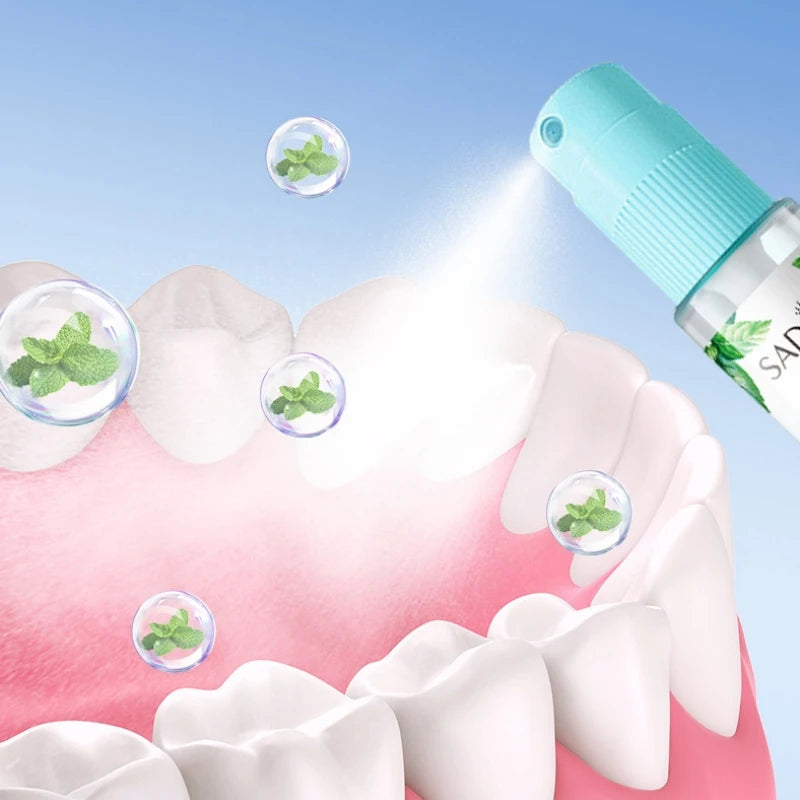 Mint and Peach Flavored Fresh Mouth Spray to Freshen Breath and Eliminate Bad Breath